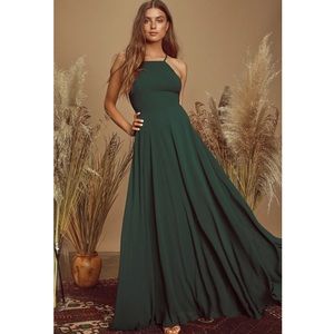 LULUS Mythical Kind of Love Dark Green Maxi Dress